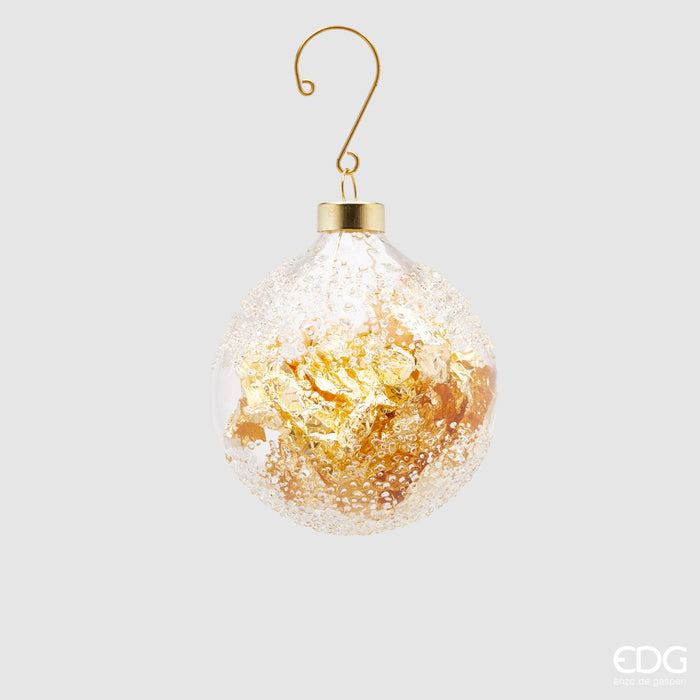 EDG Enzo de Gasperi Pallina di Natale vetro Foil Oro D8 cm