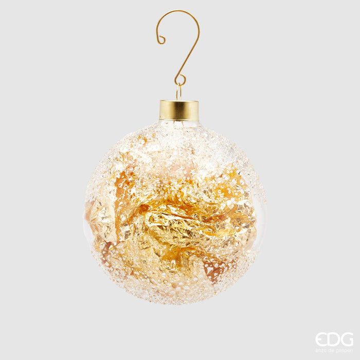 EDG Enzo de Gasperi Pallina di Natale vetro Foil Oro D10 cm