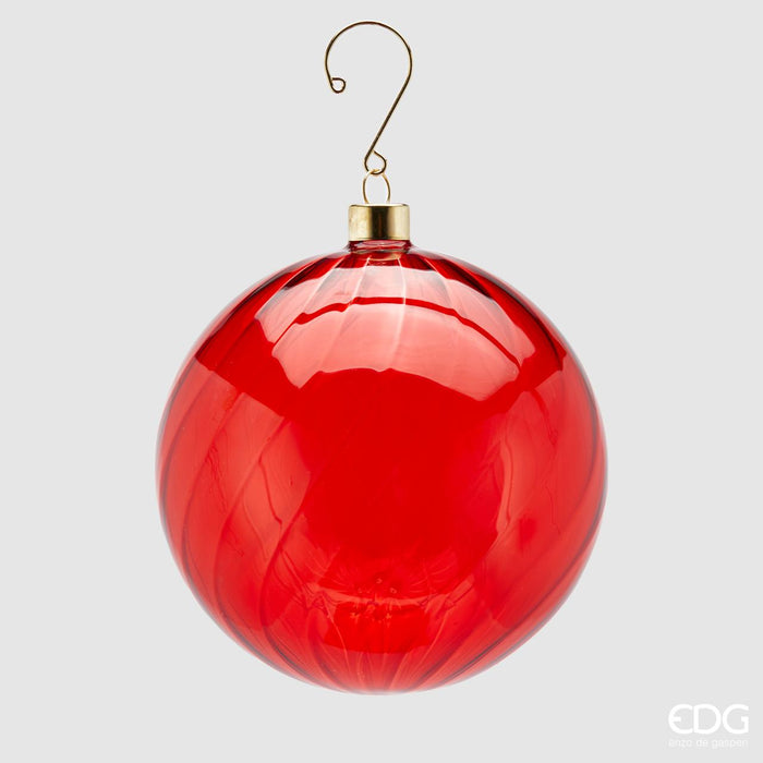 EDG Enzo De Gasperi Pallina di Natale Vetro Vortex D10 Rosso