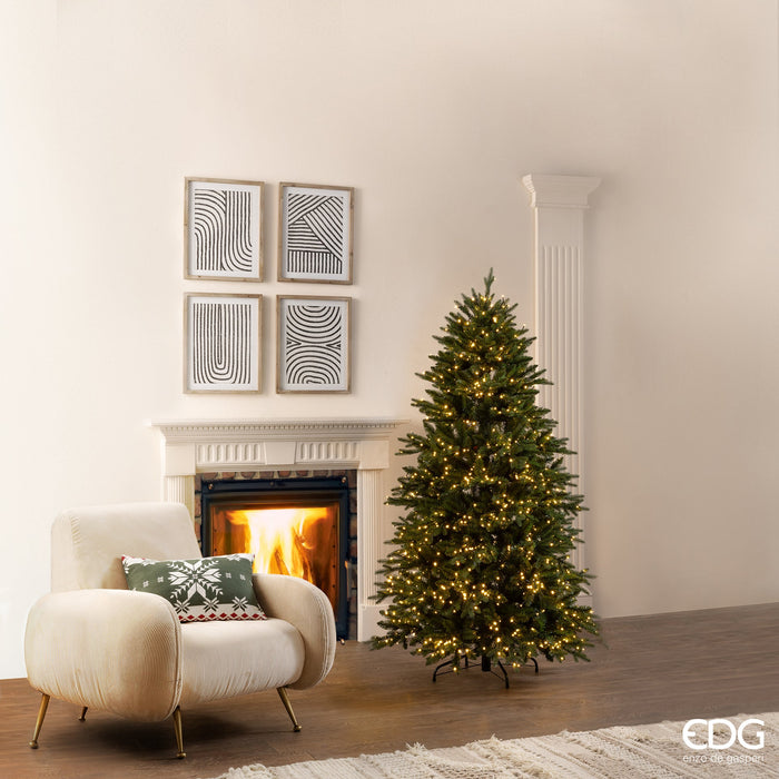 Pino Cristallo H 180 cm Natural con 1500 Mini Led - Albero di Natale - EDG