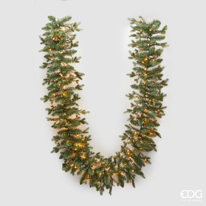 EDG Enzo De Gasperi Festone Pino Argentato con 170 Mililed H270 cm
