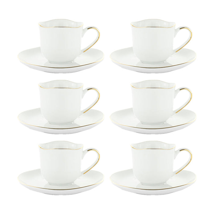 Weissestal Set 6 Tazzine con Piattino White Onyx in Porcellana by Salvatore Izzo