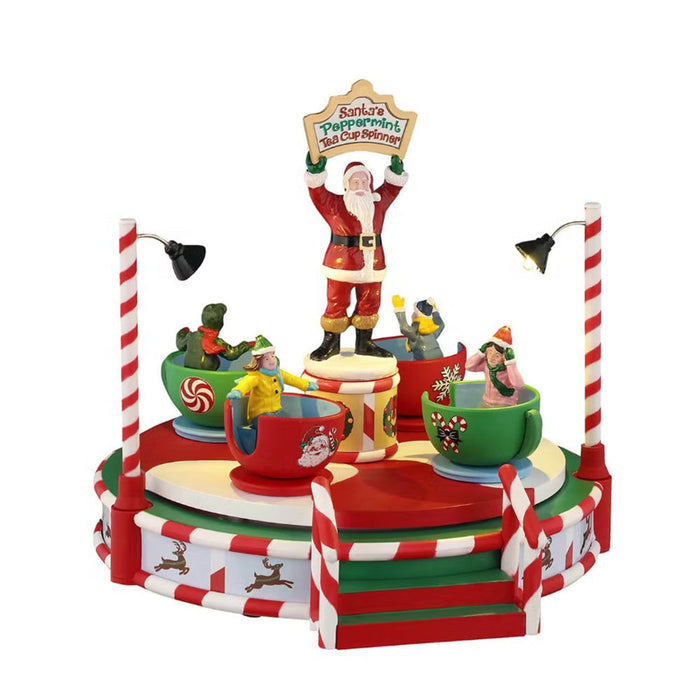 LEMAX Giostra luci led "Santa's Peppermint Teacup Spinner" H17.5x20x18.5 cm