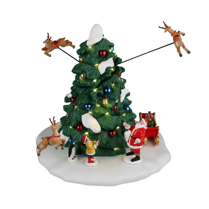 LEMAX Giostra in movimento con luci led "Reindeer Races" H20,5x20x20 cm