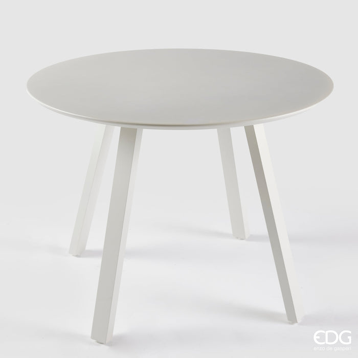 Enzo de Gasperi Tavolo Rotondo Luxury in Alluminio Premium Bianco D100 cm