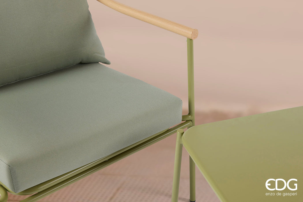 Salotto Esterno da Giardino 4 Pezzi in Acciaio Verde