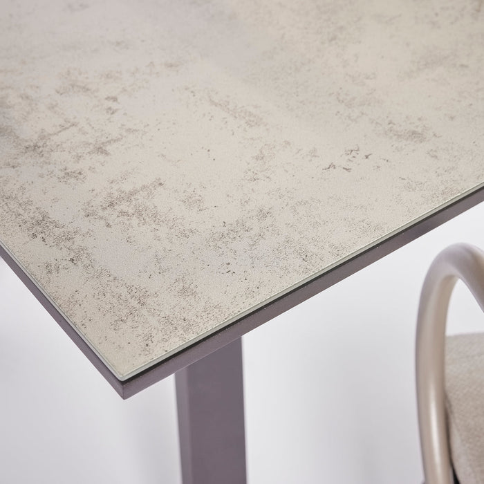 Set Esterno da Giardino Kendo Tavolo con sedie 7 Pezzi Grigio