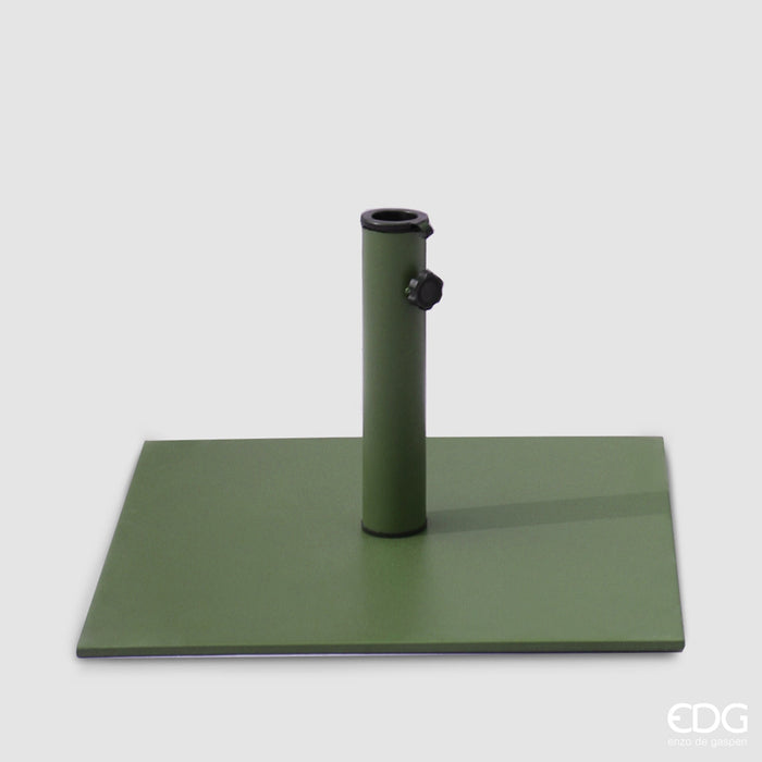 EDG Enzo de Gasperi Base Per Ombrellone da esterno quadrata in Acciaio 50X50 cm Verde