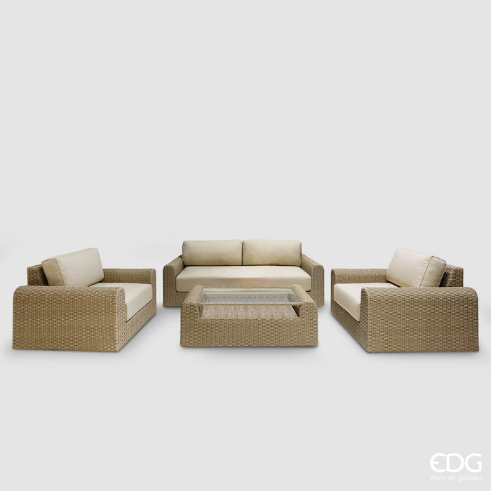 EDG Enzo de Gasperi Salotto da Giardino Simil Rattan 4 Pezzi Luxury