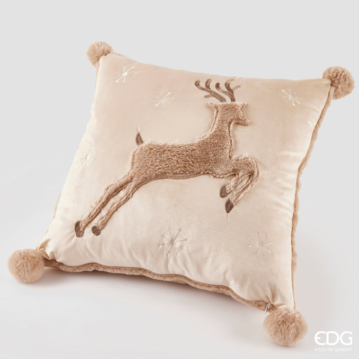 EDG Enzo De Gasperi Cuscino Natalizio Renna 45x45 cm