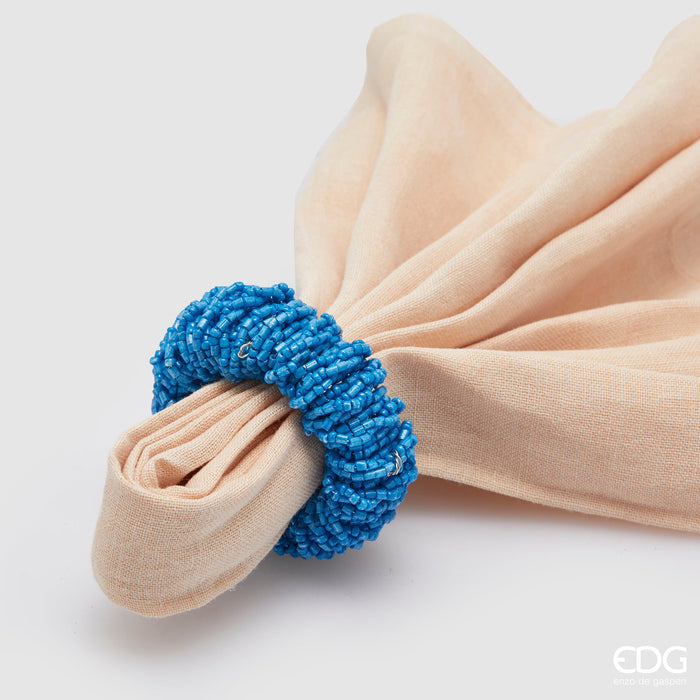 EDG Enzo De Gasperi Portatovagliolo Perline Rotondo D6 cm Blu