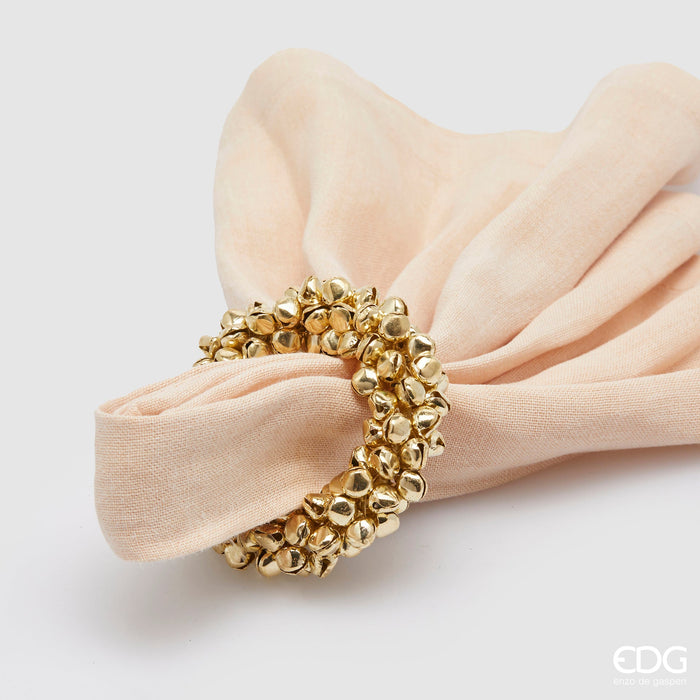 EDG Enzo De Gasperi Portatovagliolo Campanelli Rotondo Oro D8 cm
