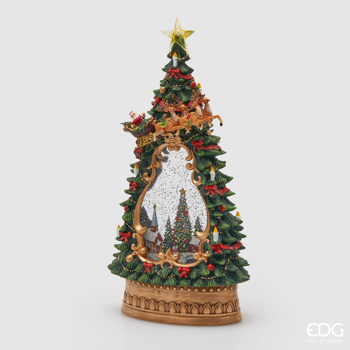 EDG Enzo De Gasperi Decoro Pino con Movimento Musica e Luci H34 cm