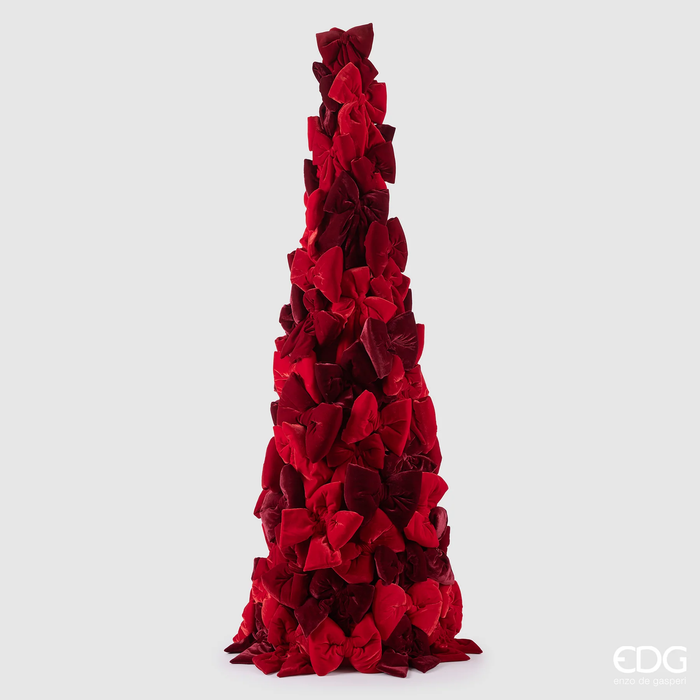 EDG Enzo De Gasperi Decorazione Natalizia Pino con Fiocchi Rosso H180 cm