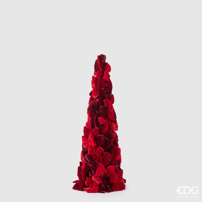 EDG Enzo De Gasperi Decorazione Natalizia Pino con Fiocchi Rosso H120 cm