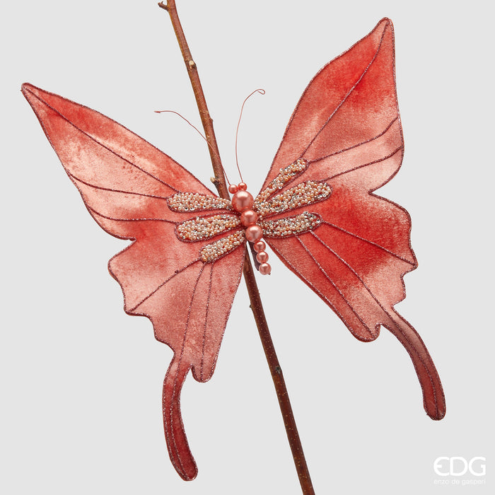 EDG Enzo de Gasperi Decoro di Natale Farfalla con clip D33 cm