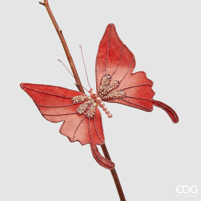 EDG Enzo de Gasperi Decoro di Natale Farfalla con clip D23 cm