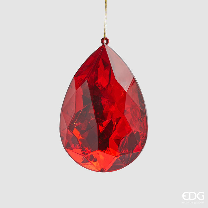 EDG Enzo De Gasperi Decoro Natalizio Diamante Goccia H15 Rosso