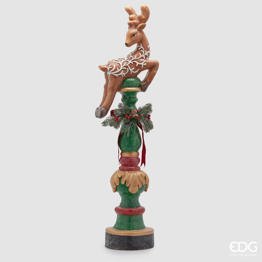 EDG Enzo De Gasperi Decorazione Natalizia Renna con piedistallo H106 cm