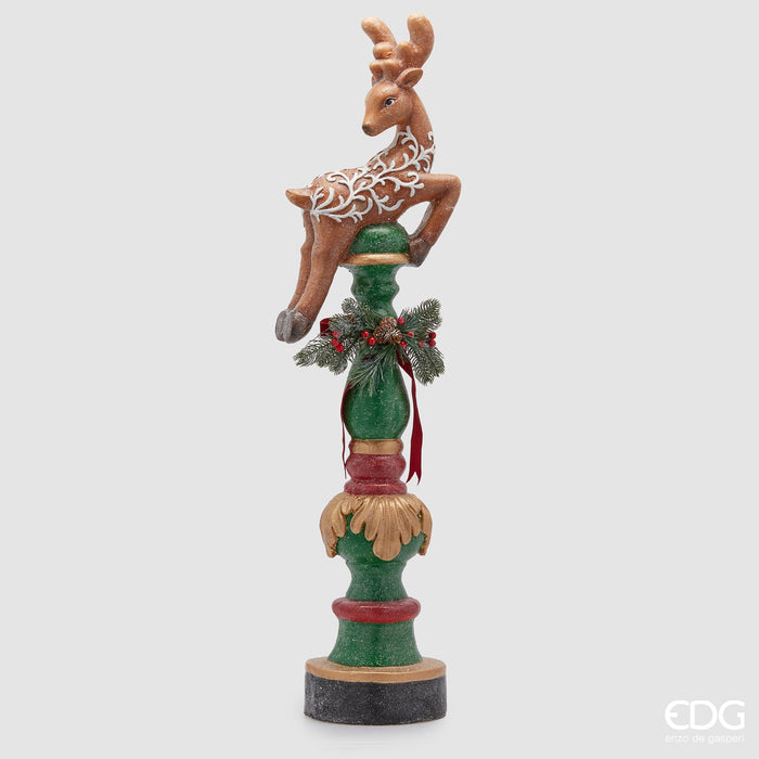 EDG Enzo De Gasperi Decorazione Natalizia Renna con piedistallo H106 cm