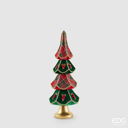 EDG Enzo De Gasperi Decorazione Natalizia Pino Rosso Verde H63 cm