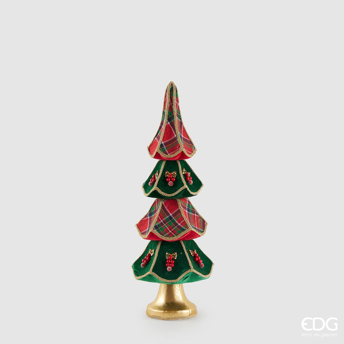 EDG Enzo De Gasperi Decorazione Natalizia Pino Rosso Verde H63 cm