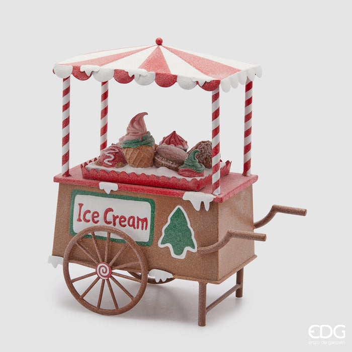 EDG Enzo De Gasperi Decorazione Natalizia Carretto Gelati Marzapane 38x33 cm