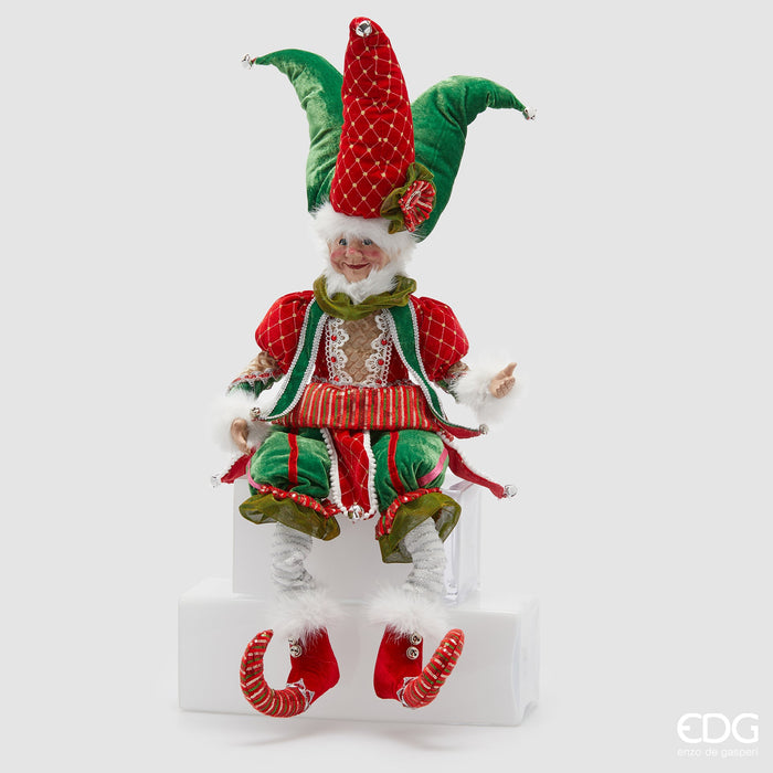 EDG Enzo De Gasperi Decorazione Natalizia Elfo H90 cm