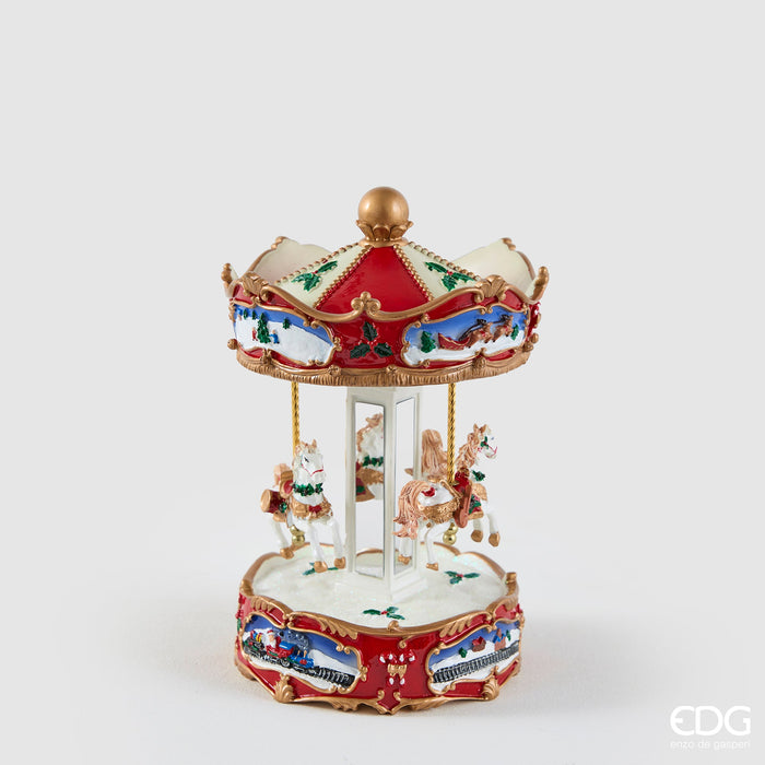 EDG Enzo De Gasperi Giostrina Carillon Cavallo H25 cm in Resina