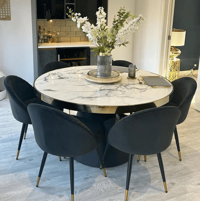 Odin Gold And Black 4 Seater Dining Table