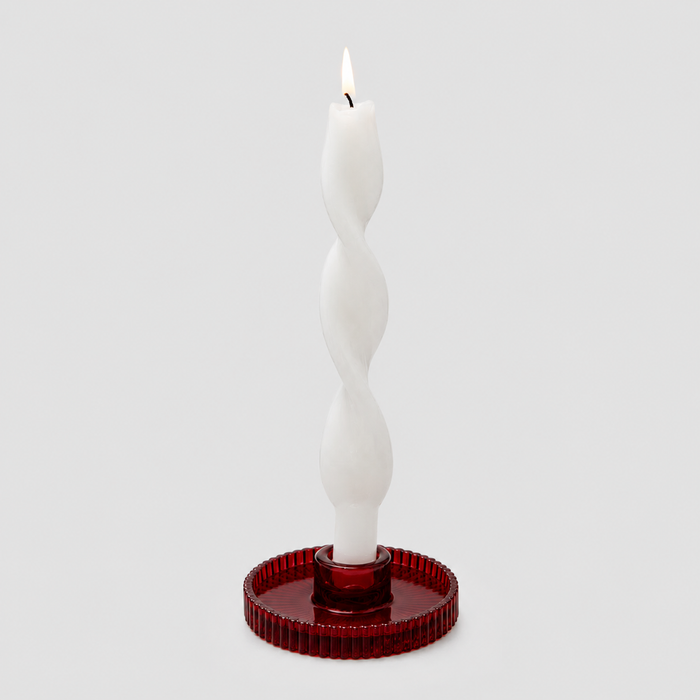EDG Enzo De Gasperi Portacandela Rigato D10 cm Rosso