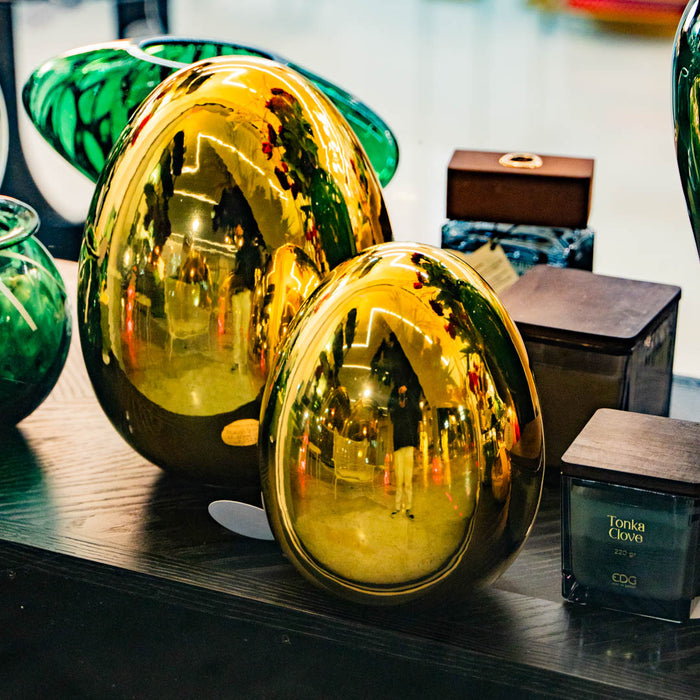 Ovo Oggetto Decorativo In Ceramica Finiture Preziose