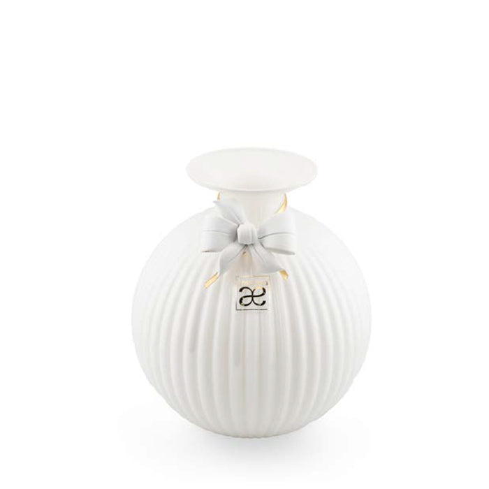 Vaso Sfera Con Fiocco-Bianco
