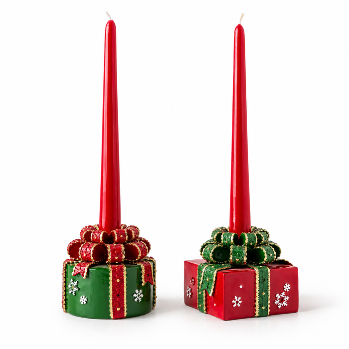 Fiori Di Lena Set 2 Portacandela Pacco Regalo H9