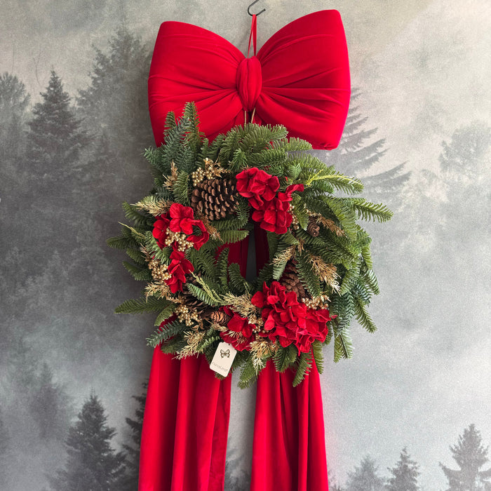 Fiocco Imbottito con Ghirlanda Decorata H75 - Fiori di Lena