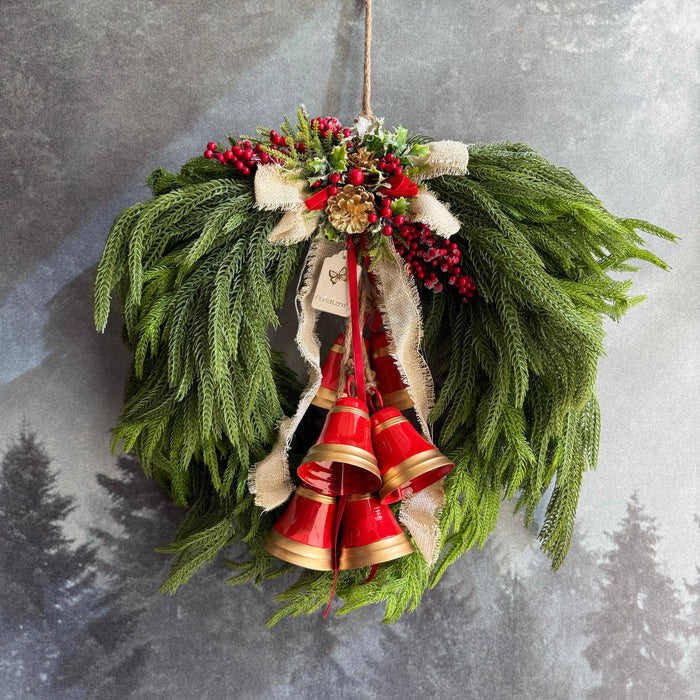 Ghirlanda Cuore con Campanacci H60 - Fiori di Lena