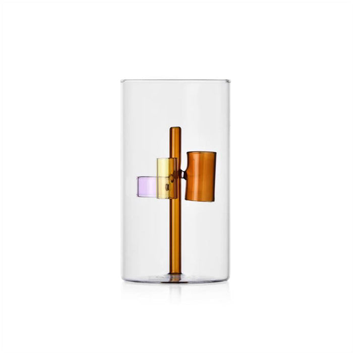 Bomboniera Ichendorf Milano Vaso Iris 3 Ambra in Vetro Borosilicato H20 cm