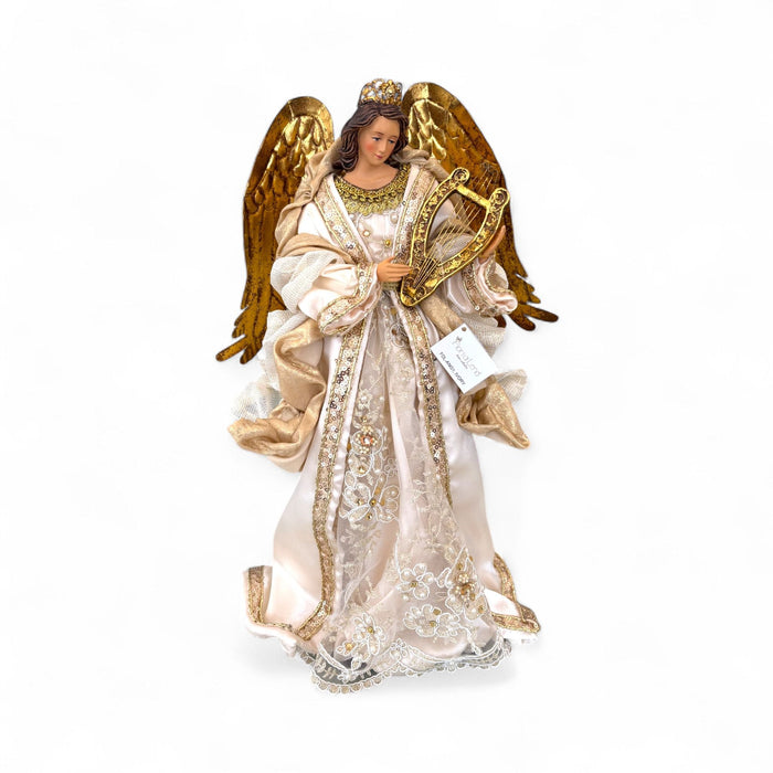 Angelo in Resina con Lira 46 cm - Fiori di Lena