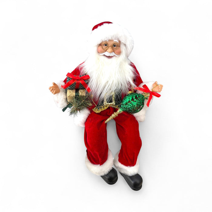 Babbo Natale in Silicone con Abiti in Velluto 43 cm - Fiori di Lena