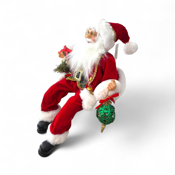 Babbo Natale in Silicone con Abiti in Velluto 43 cm - Fiori di Lena