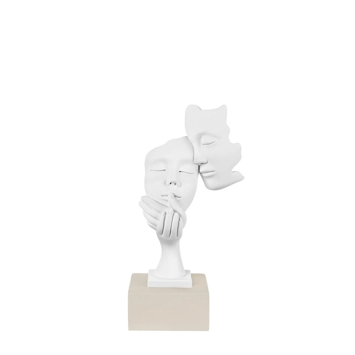 Sentiment Coppia Face H. 20 cm.-Nocciola