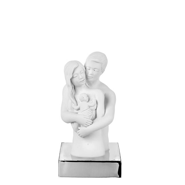Sentiment Coppia Metallizzata H. 15 cm.-Argento