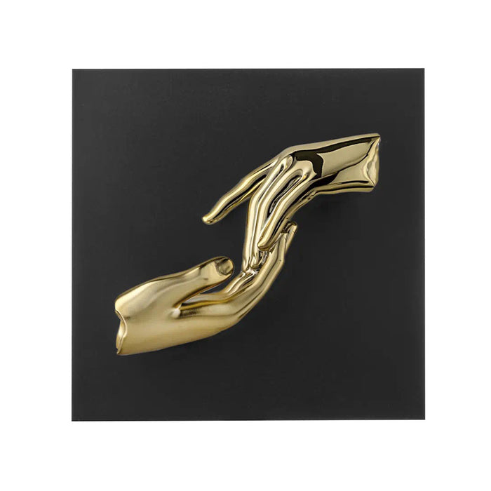 Quadro Mani Oro 15x15-Nero