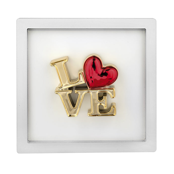 Quadro Love 16x16-Bianco
