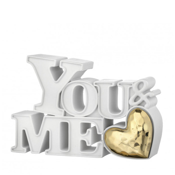 Scritta You & Me 8x6-Bianco