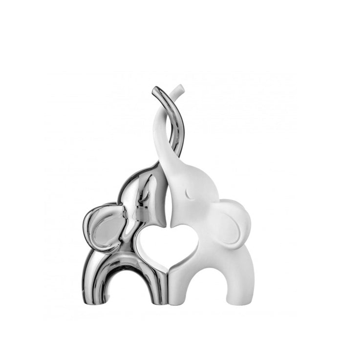 Coppia Elefantini Argento 13x10-Bianco