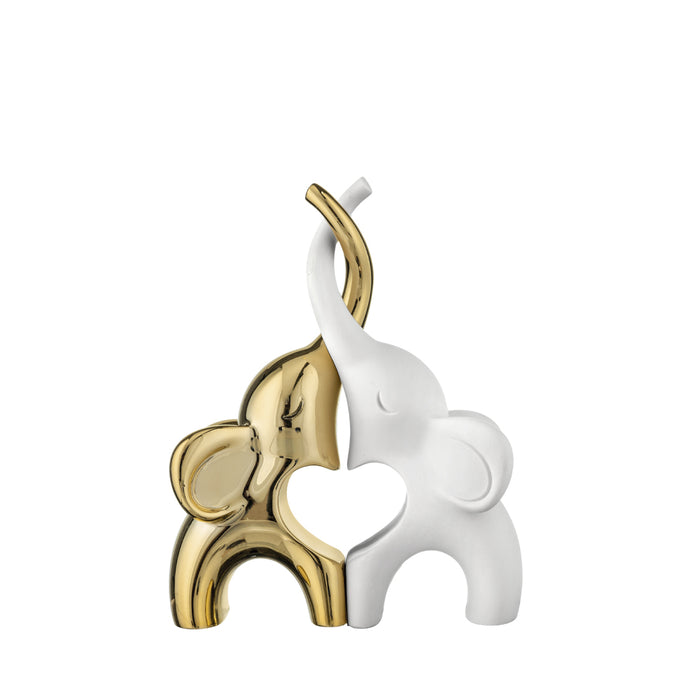 Coppia Elefantini Oro 13x10-Bianco