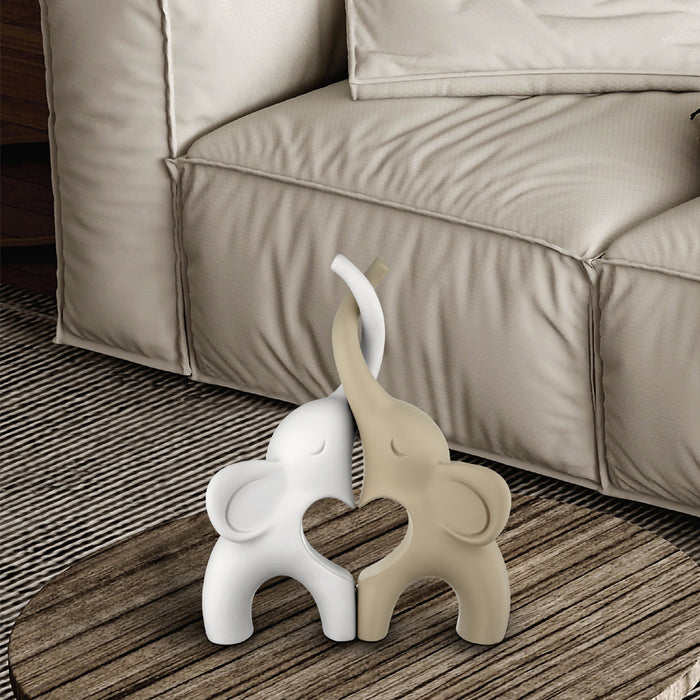 Coppia Elefantini 13x10-Nocciola