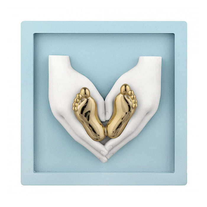 Quadretto Piedini Oro-Celeste
