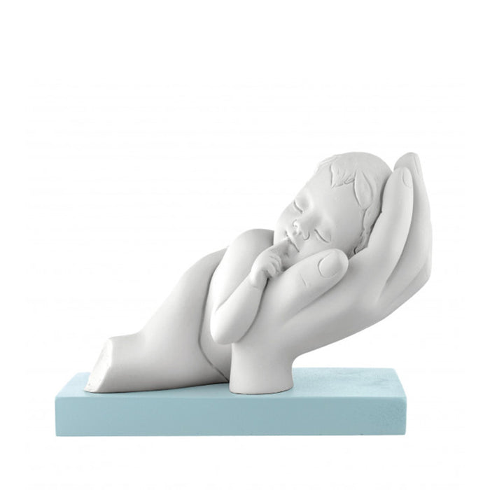 Scultura Bimbo Tra Le Mani H.11-Celeste